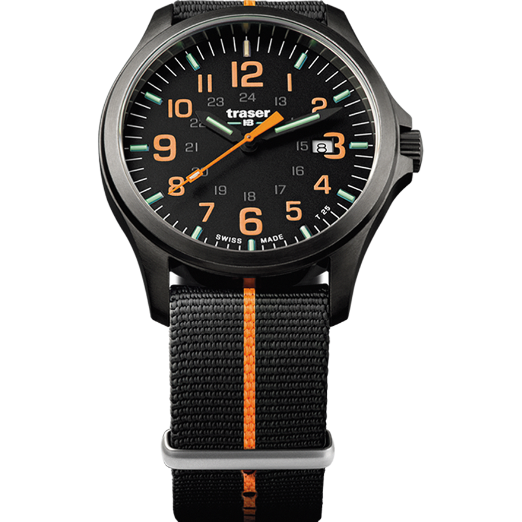 Traser P67 Officer Pro GunMetal Black/Orange - 107425-chronolounge