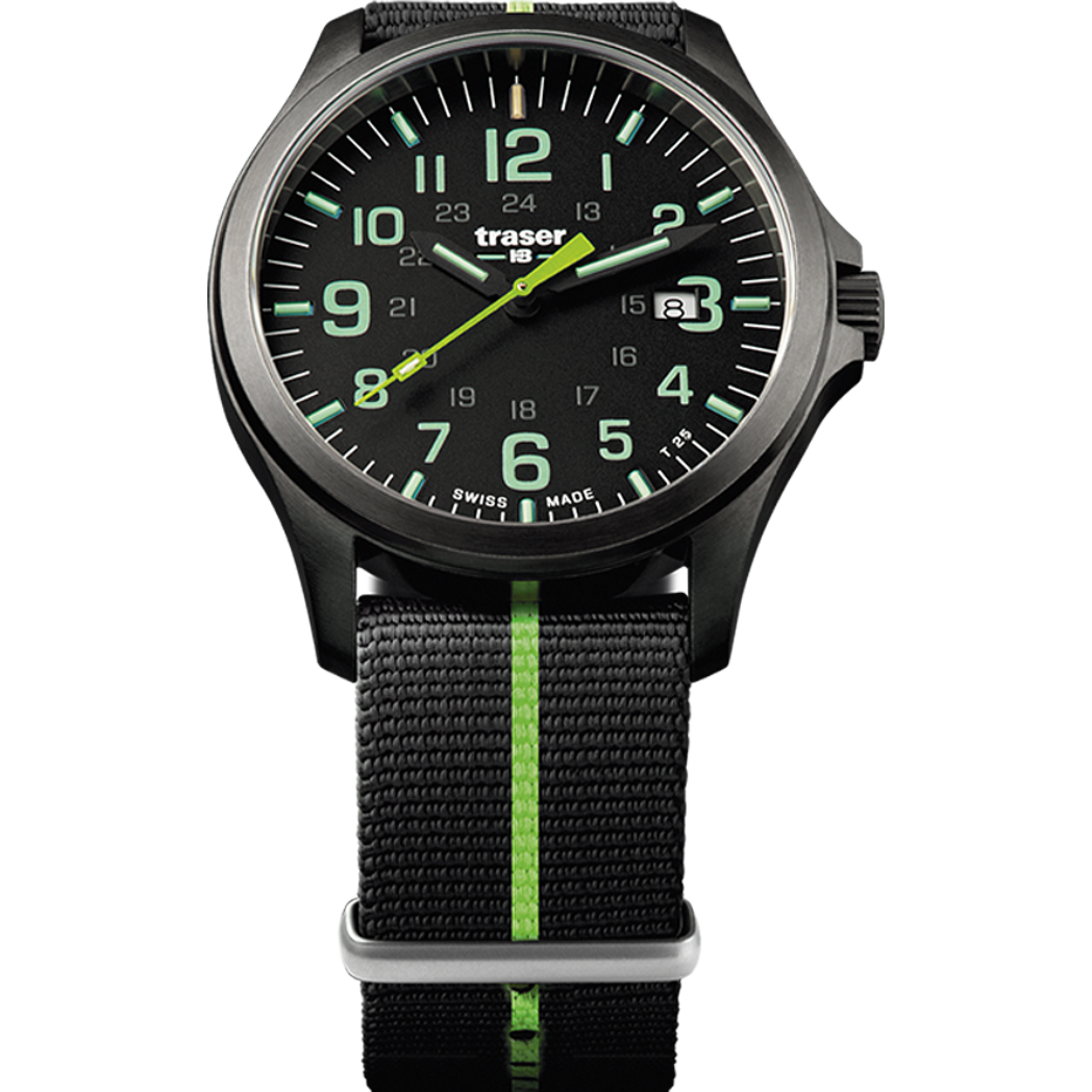 Traser P67 Officer Pro GunMetal Black/Lime - 107426-chronolounge