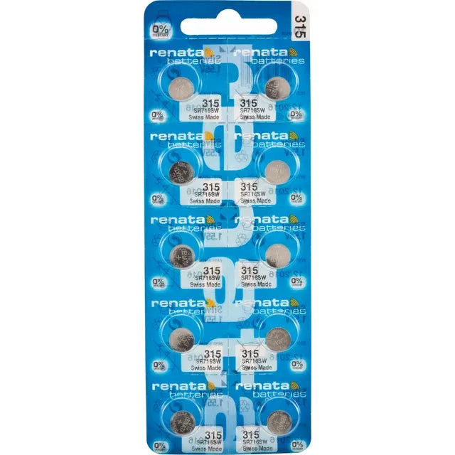 Renata 315 (SR716SW) Knopfzellen Batterie Silberoxid (10er Multipack)