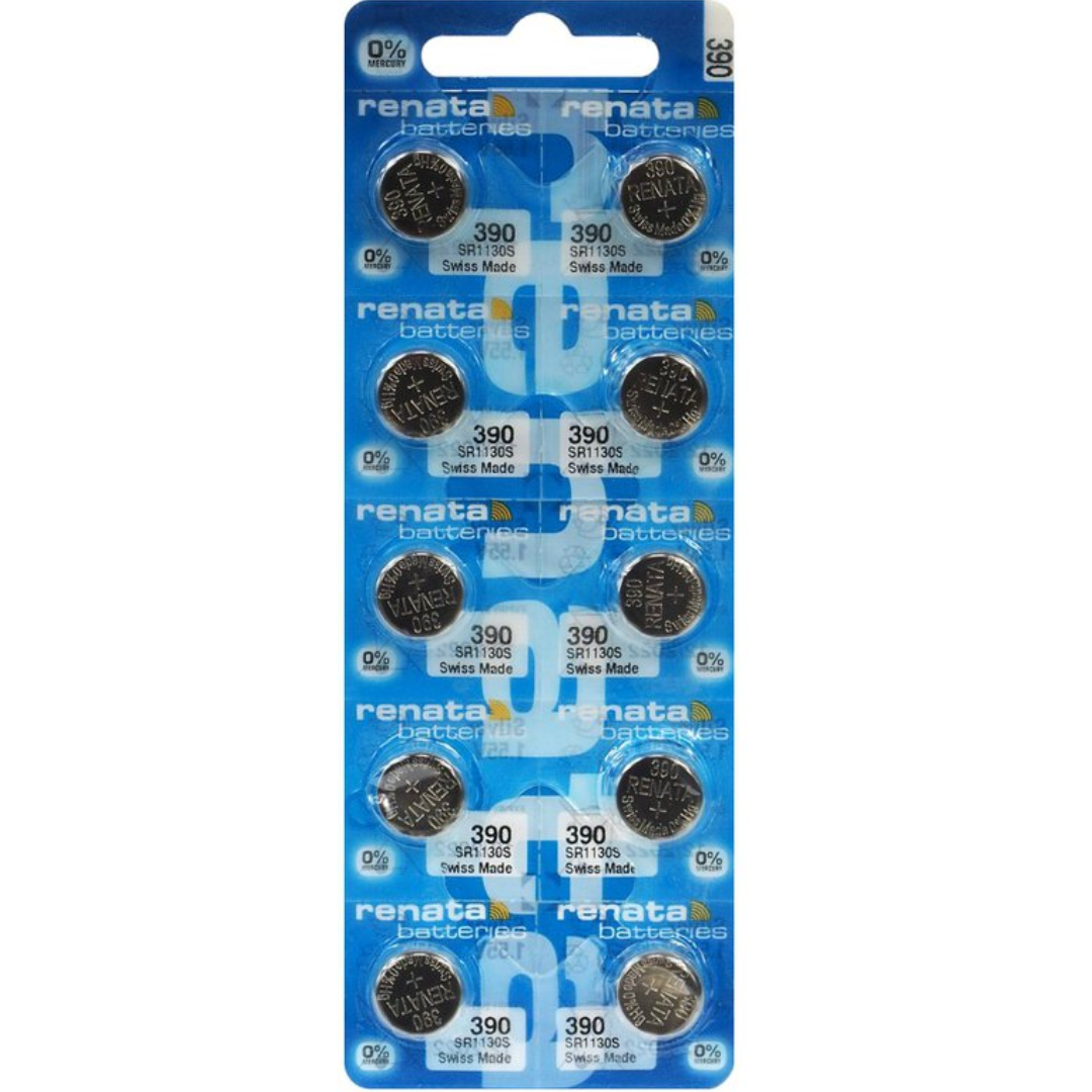 Renata 390 (SR1130SW) Knopfzelle Batterie Silberoxid (10er Multipack)-chronolounge