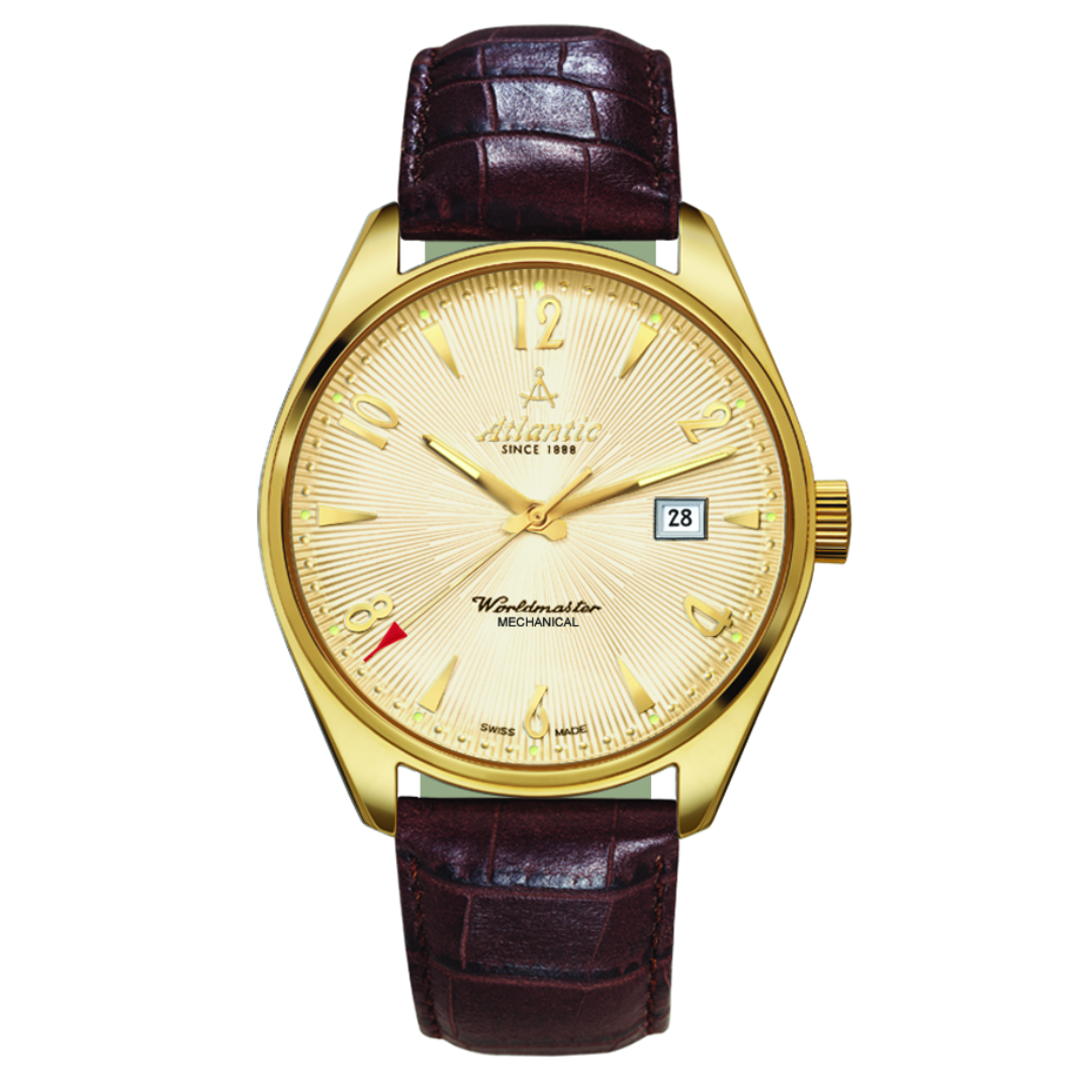 Atlantic Worldmaster Art-Déco Mechanisch | PVD/Champagner - 51651.45.35G-chronolounge