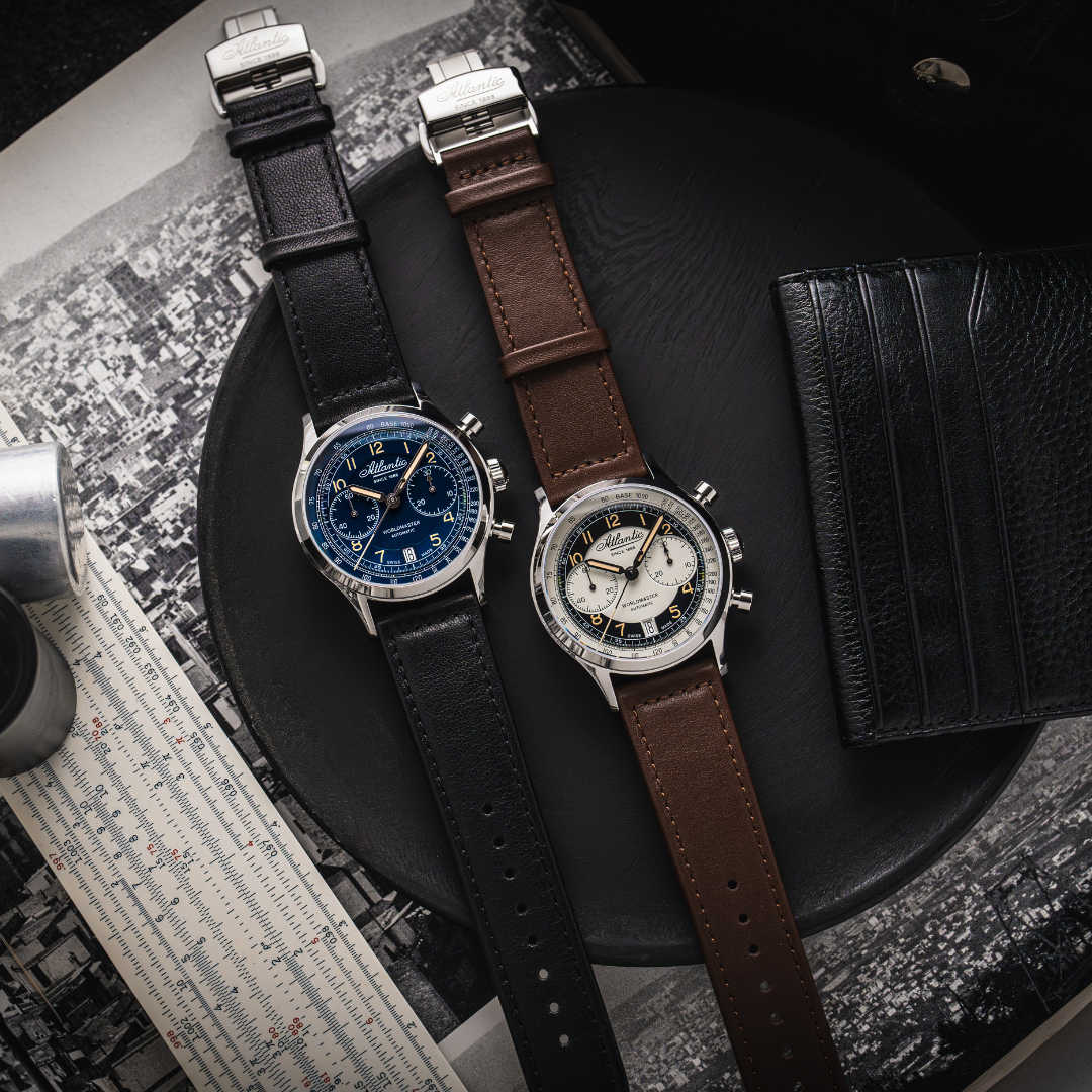 Atlantic Worldmaster Bicompax Blau mit Lederarmband - 52852.41.53-chronolounge