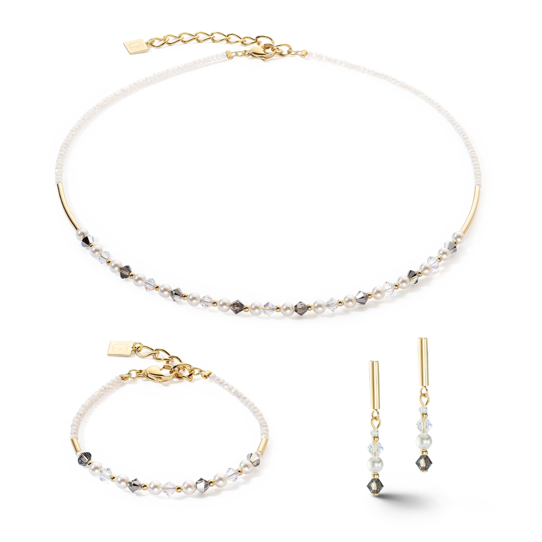 Coeur De Lion Princess Pearls Halskette grau-kristall - 6022/10-1218-chronolounge