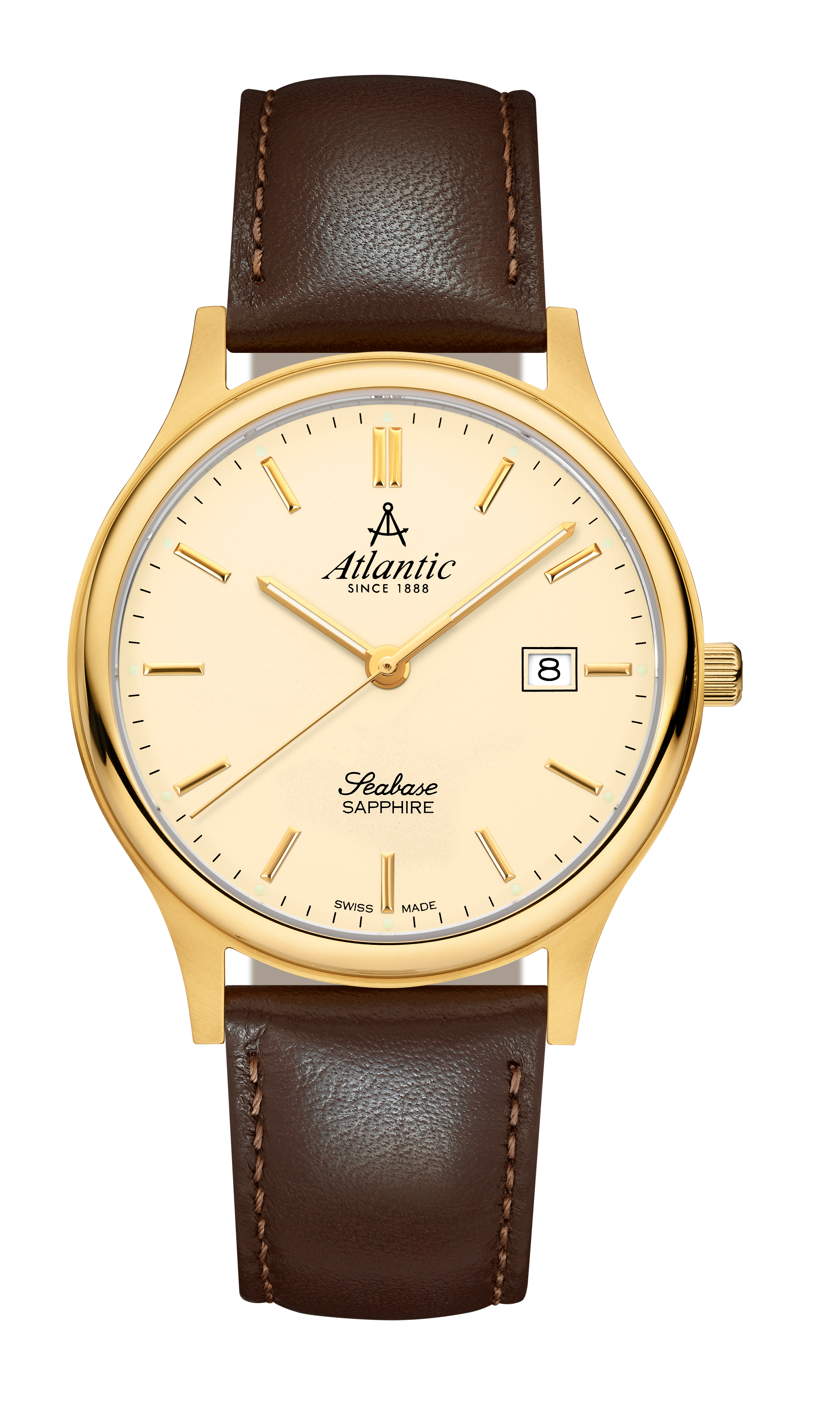 Atlantic Seabase Gents cremefarbenes Zifferblatt mit PVD Beschichtung - 60343.45.91-chronolounge