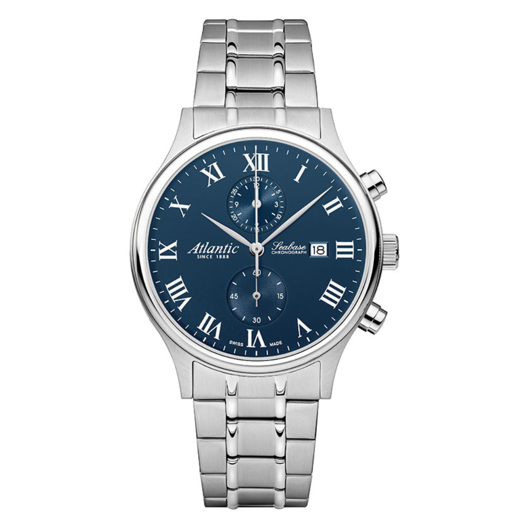 Atlantic Seabase Chronograph NM Stahl Blau römisch - 64457.41.58-chronolounge