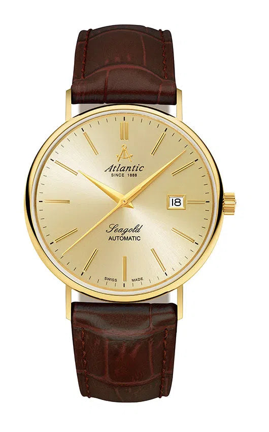 Atlantic Seagold Automatikuhr aus massivem Gold | Champagnerfarbenes Zifferblatt, 40 mm - 95744.65.31-chronolounge
