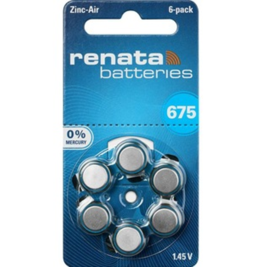 Renata ZA675 Hörgerätebatterien Knopfzelle Zinc Air (6er Pack)-chronolounge
