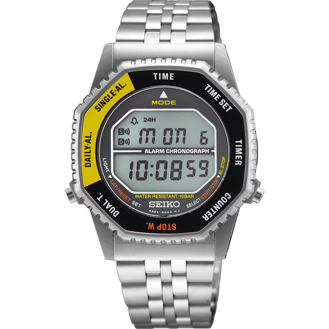 Seiko Conceptual Digital Alarm Chronograph Black & Yellow -  SMGG17P1