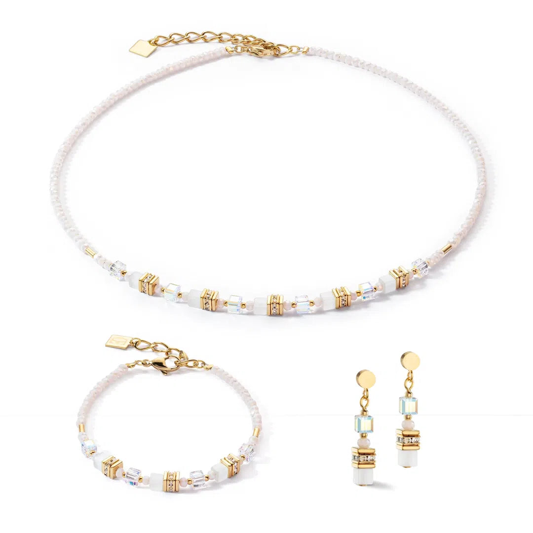 Coeur de Lion Mini Cubes gold weiß- 4565/30-1416-chronolounge
