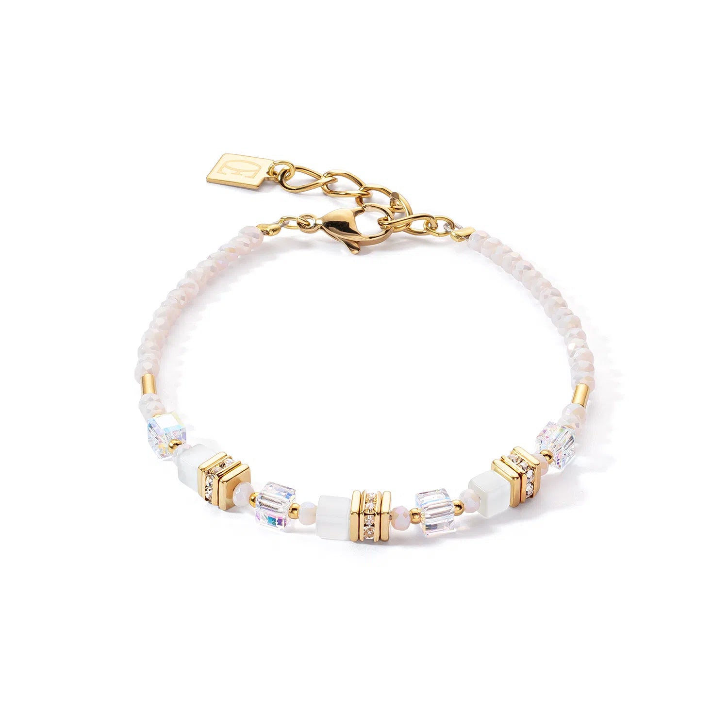 Coeur de Lion Mini Cubes gold weiß- 4565/30-1416-chronolounge