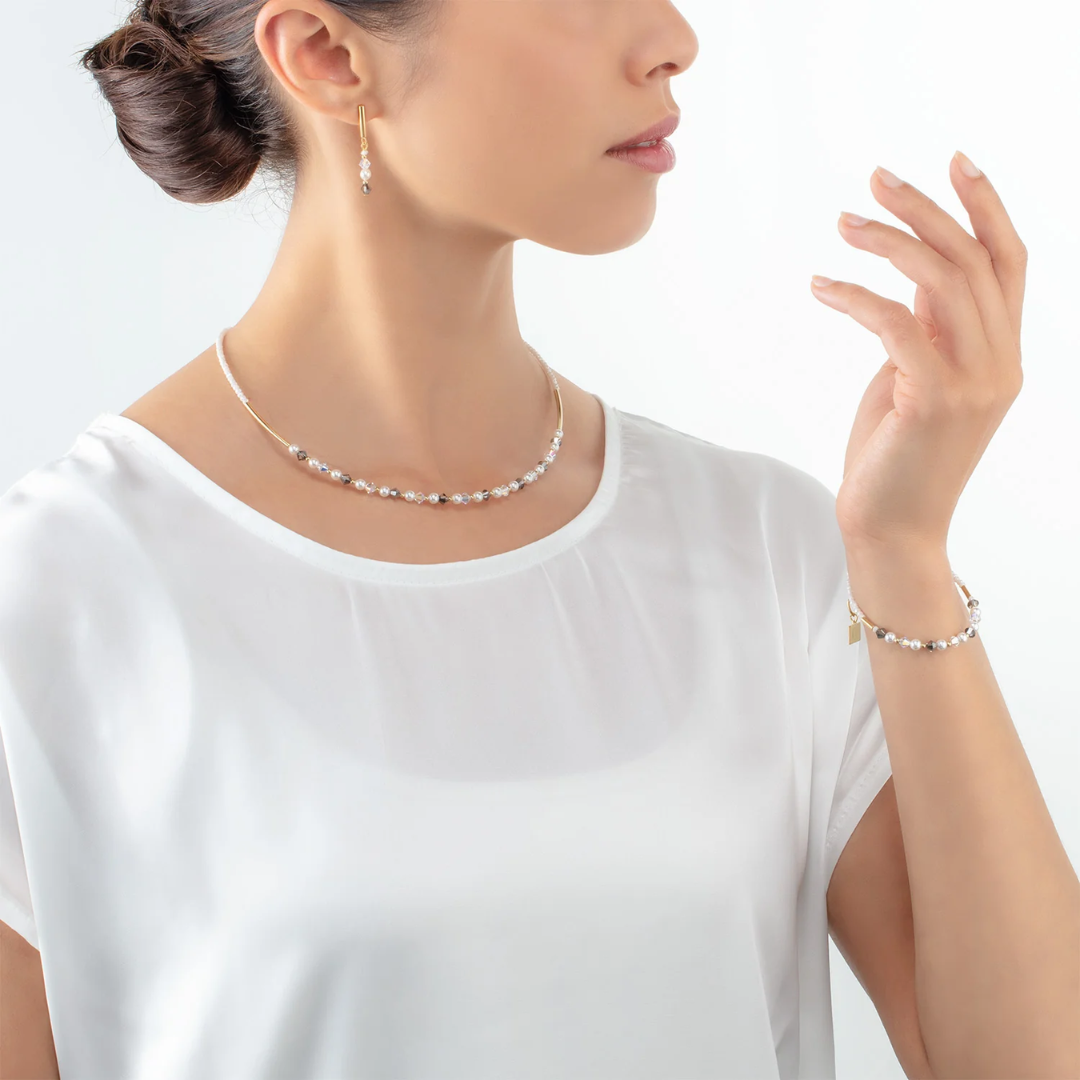Coeur De Lion Pearls Armband grau-kristall - 6022/30-1218-chronolounge