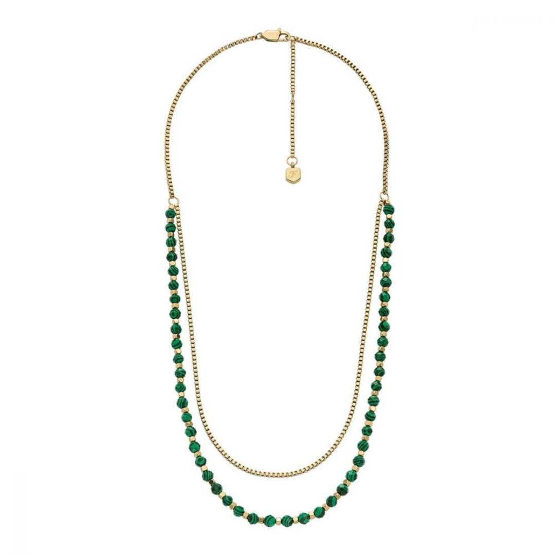 Fossil All Stacked Up Halskette Beaded Doppelt Grün - JA7246710