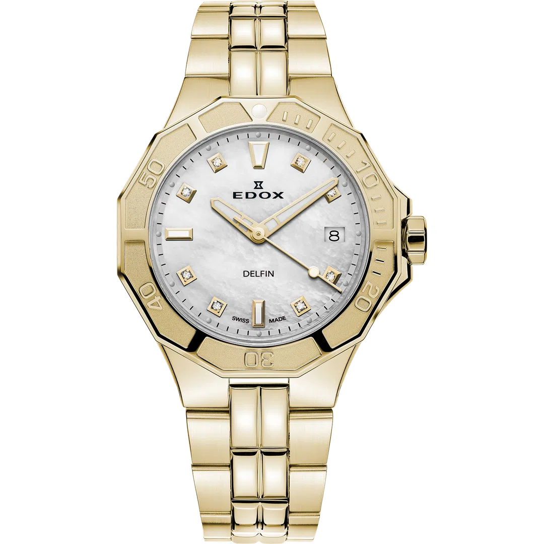 Edox Delfin Diver Date Lady - 53020 37JM NADD-chronolounge
