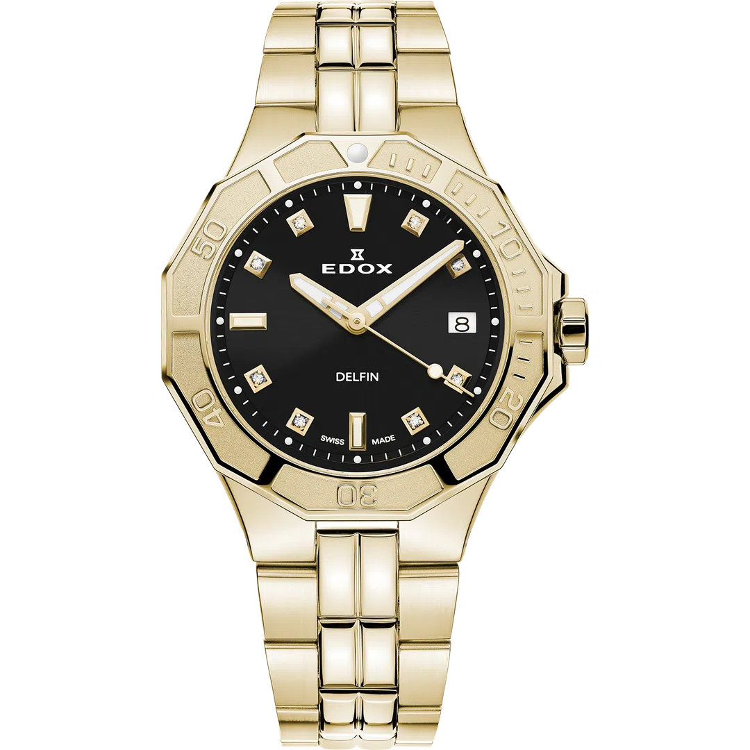 Edox Delfin Diver Date Lady - 53020 37JM NID-chronolounge