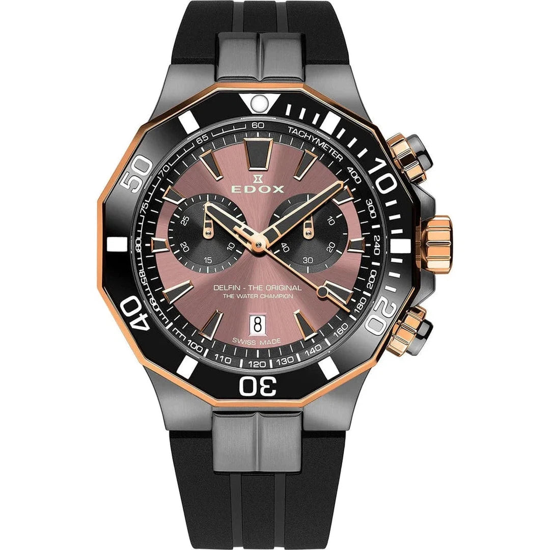 Edox Delfin The Original Chronograph - 10112 357GRNCA BRNR-chronolounge