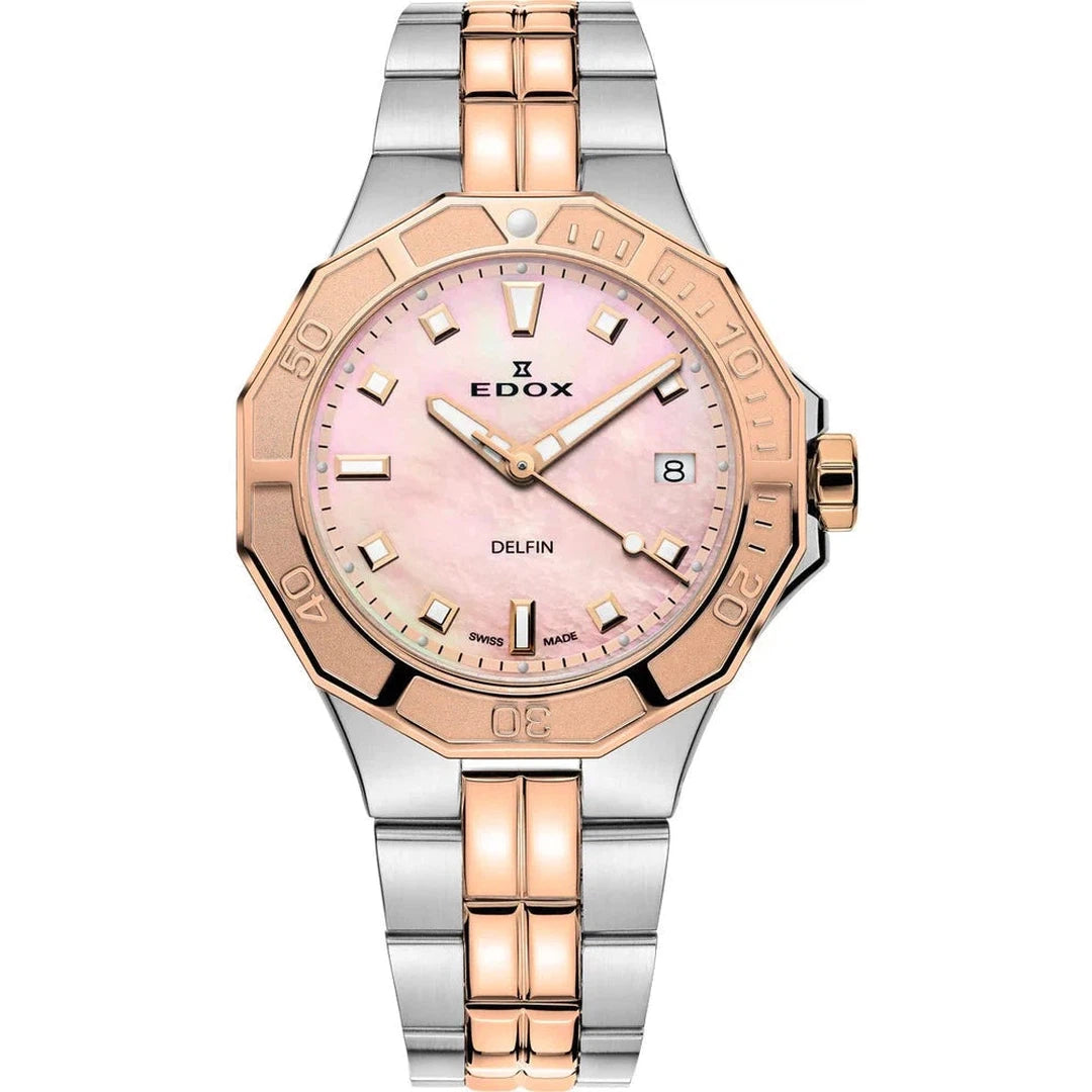 Edox Delfin Diver Date Lady - 53020 357RM ROR-chronolounge