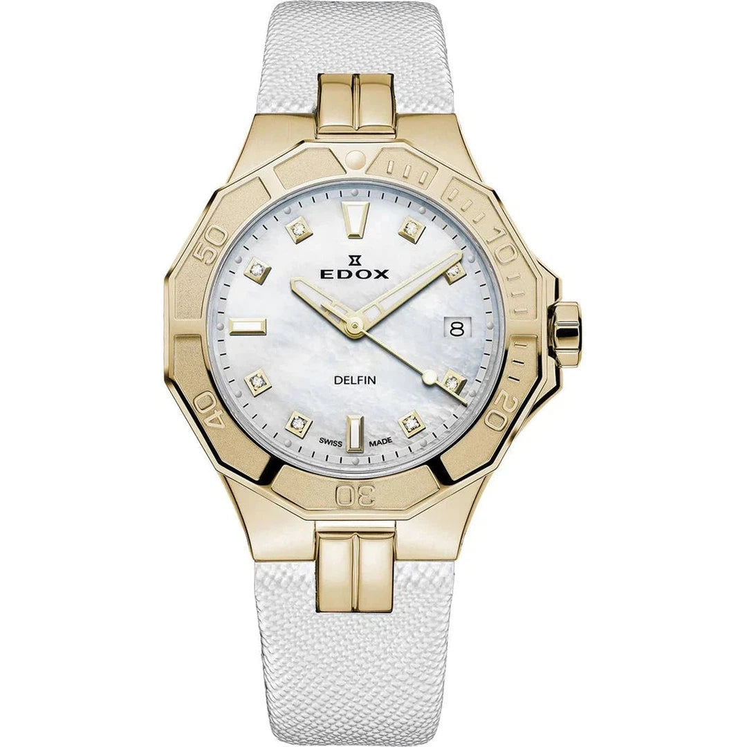 Edox Delfin Diver Date Lady - 53020 37JC NADD-chronolounge