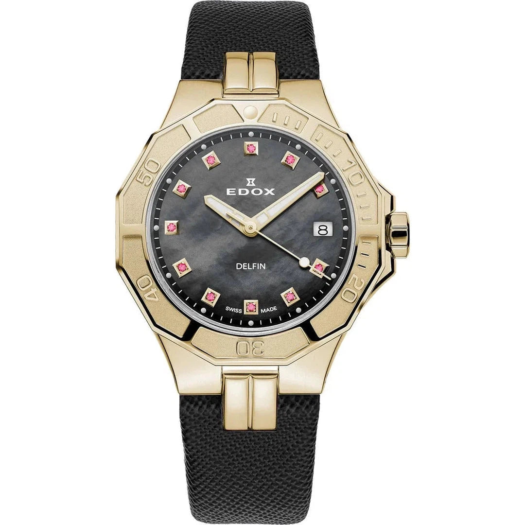 Edox Delfin Diver Date Lady - 53020 37JC NANRUD-chronolounge